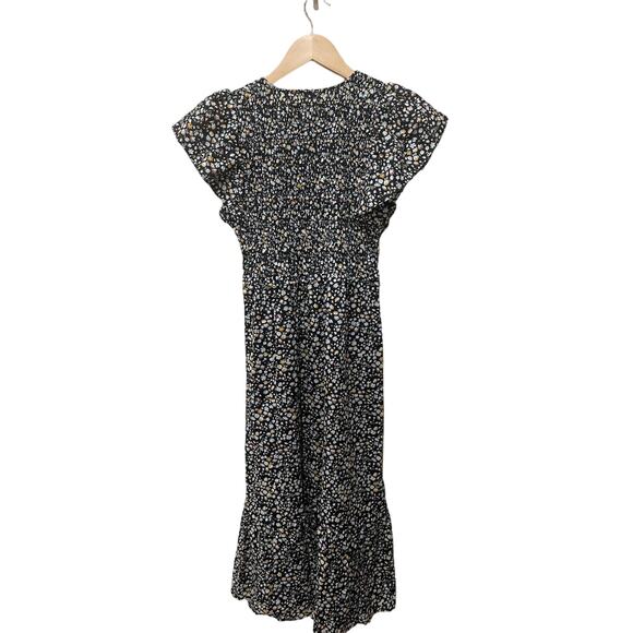 RAILS Clementine Floral Smocked Cotton Dress In Black Mini Floral Size Small - Picture 9 of 9